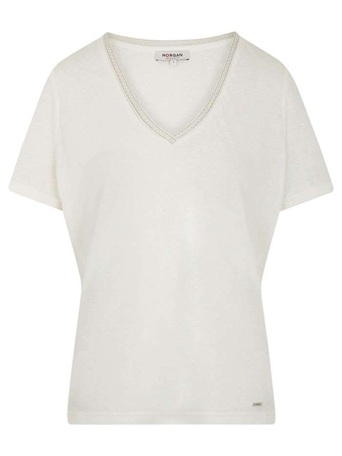 T-shirt blanc uni pourvu...