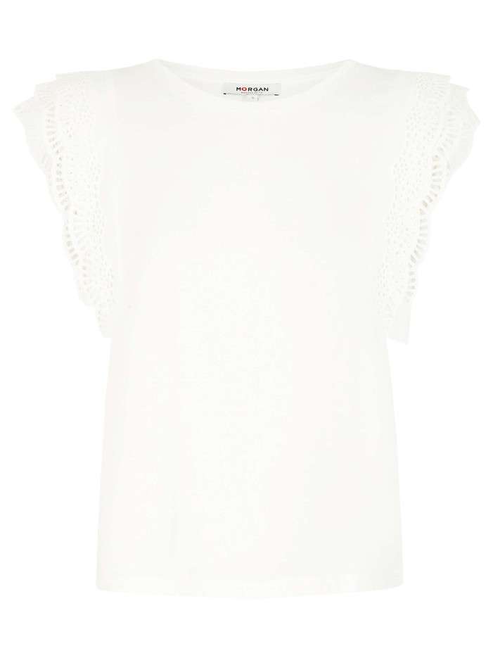 T-shirt blanc uni avec une...
