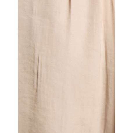 Top beige clair uni chic pourvu d'une coupe droite et d'un col en V - Image 2