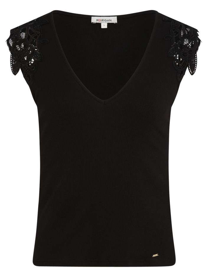 T-shirt noir uni avec une...