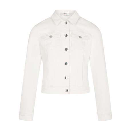 Blouson écru uni pourvu d'une coupe droite et de multiples poches