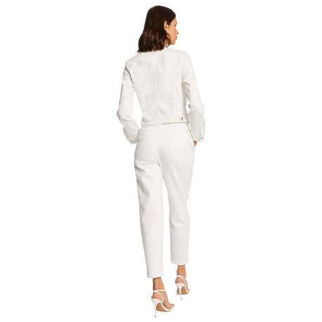 Blouson écru uni pourvu d'une coupe droite et de multiples poches - Image 4