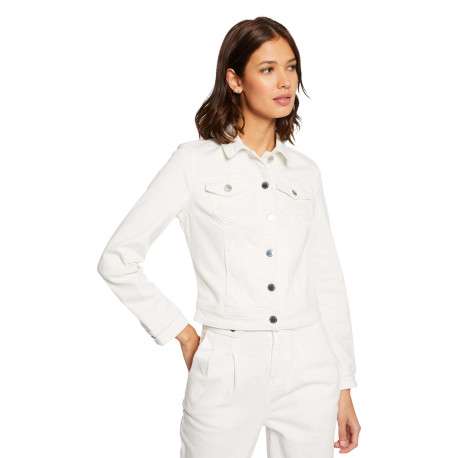 Blouson écru uni pourvu d'une coupe droite et de multiples poches - Image 5