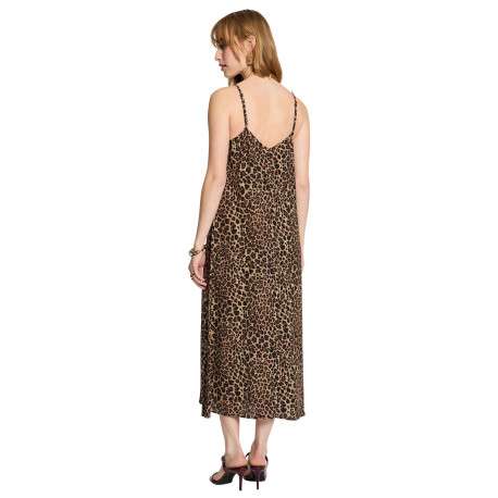 Robe longue imprimée pourvue d'une coupe évasée et d'un décolleté en V - Image 4