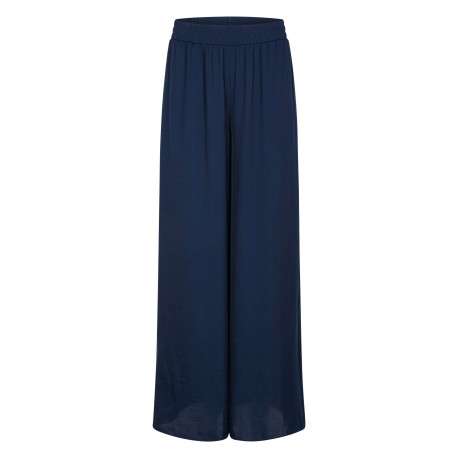 Pantalon chino marine uni avec une coupe large et de multiples poches