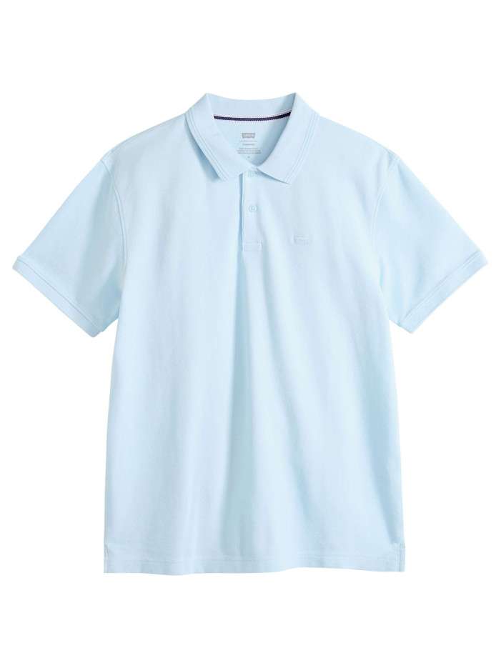 Polo en coton ciel uni avec...