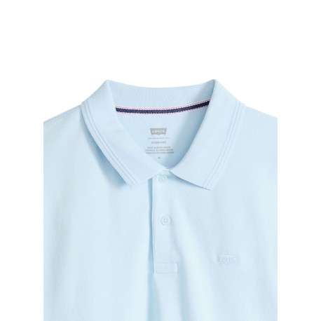 Polo en coton ciel uni avec une coupe droite et un col boutonné - Image 2
