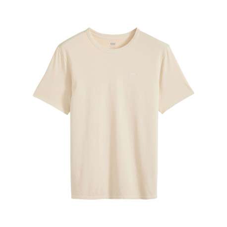 T-shirt en coton jaune uni avec une coupe droite et un col rond