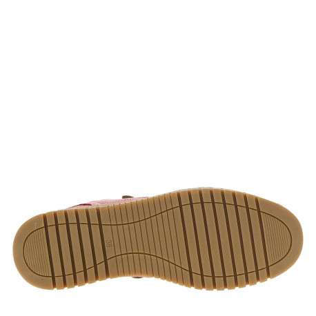 Tennis rouges en cuir avec un talon plat et des lacets ronds élastiqués - Image 5