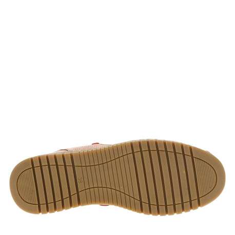 Tennis en cuir noisette avec un talon plat et des lacets ronds élastiqués - Image 5