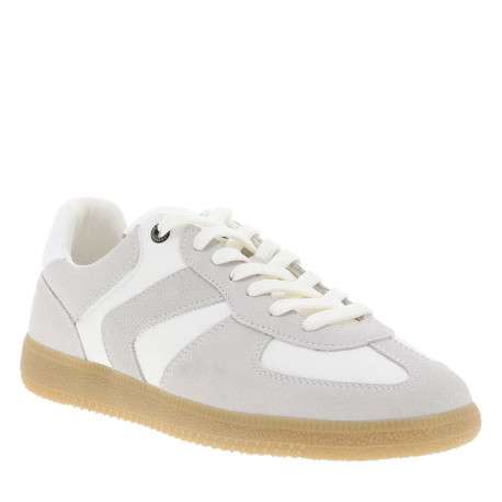 Tennis en cuir blanches avec un talon plat et pourvu de lacets - Image 3