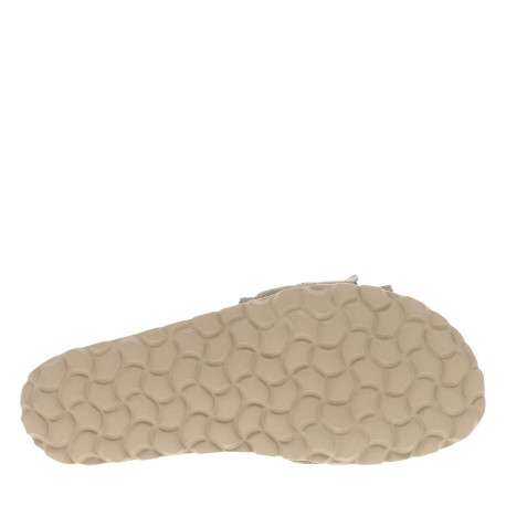 Mules en cuir kaki avec un talon plat et muni d'une large sangle - Image 5