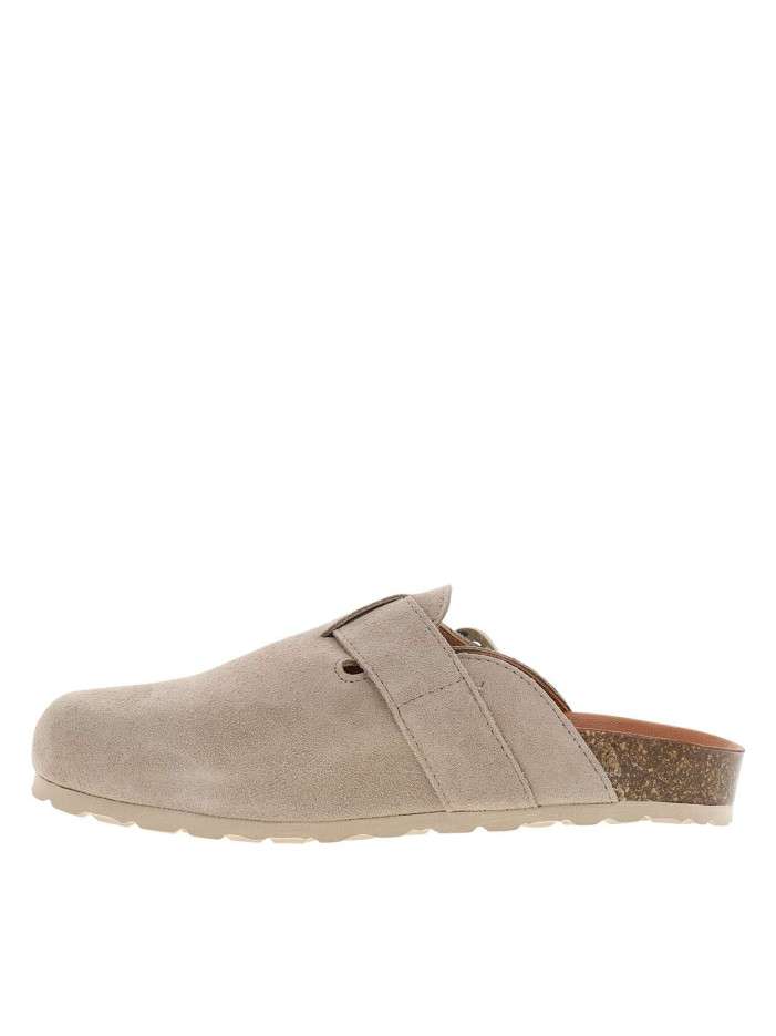 Sabots en cuir taupe avec...