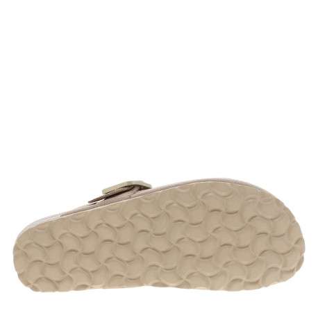 Sabots en cuir taupe avec un talon plat et une boucle à ardillon - Image 5
