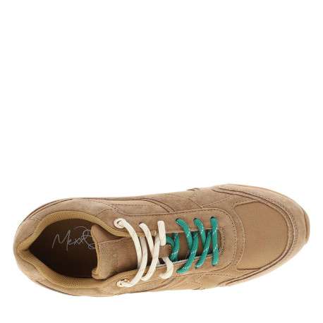 Baskets running en cuir camel avec un talon plat et des lacets - Image 4