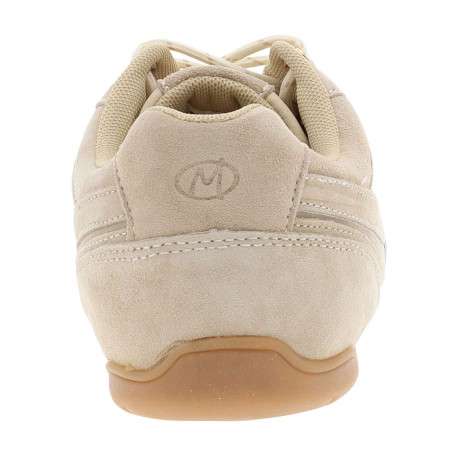 Baskets running en cuir beiges avec un talon plat et des lacets - Image 6