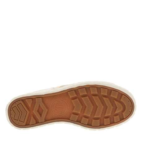 Tennis en cuir écrues à talon plat avec des lacets et un logo rose - Image 5