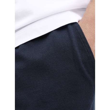 Pyjama court en coton blanc pourvu du logo de la marque sur la poitrine - Image 3