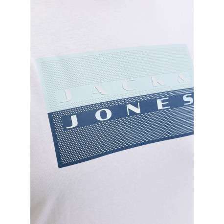 T-shirt en coton blanc imprimé avec une coupe droite et un col rond - Image 2