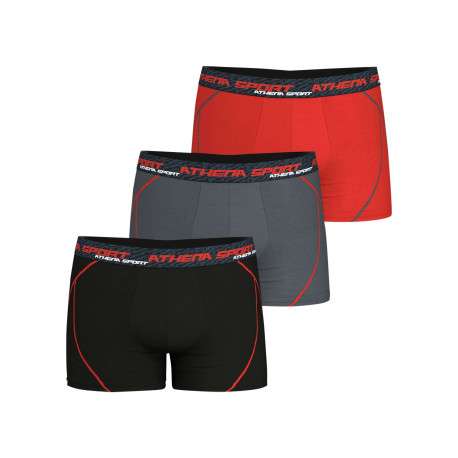 Lot de 3 boxers multicolores unis avec une taille élastiquée