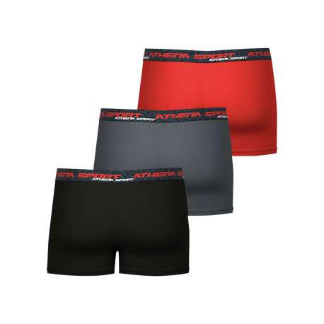 Lot de 3 boxers multicolores unis avec une taille élastiquée - Image 2