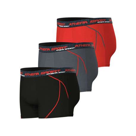 Lot de 3 boxers multicolores unis avec une taille élastiquée - Image 3
