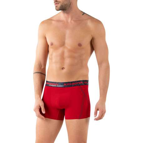 Lot de 3 boxers multicolores unis avec une taille élastiquée - Image 4