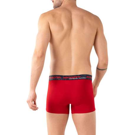 Lot de 3 boxers multicolores unis avec une taille élastiquée - Image 5