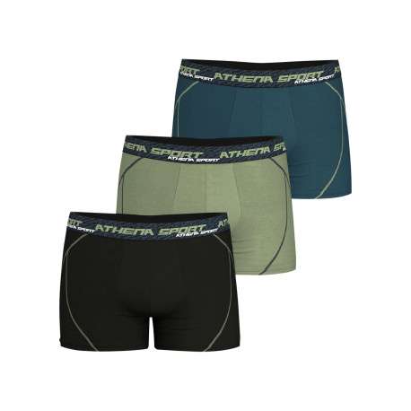 Lot de 3 boxers multicolores unis pourvus d'une taille élastiquée