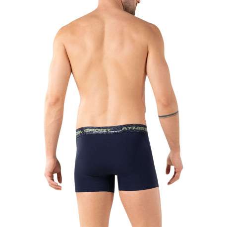 Lot de 3 boxers multicolores unis pourvus d'une taille élastiquée - Image 3