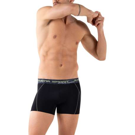 Lot de 3 boxers multicolores unis pourvus d'une taille élastiquée - Image 5