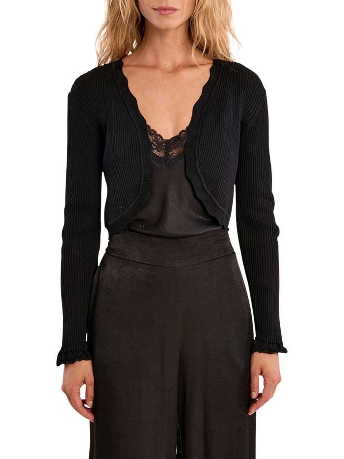 Gilet noir uni pourvu d'une...