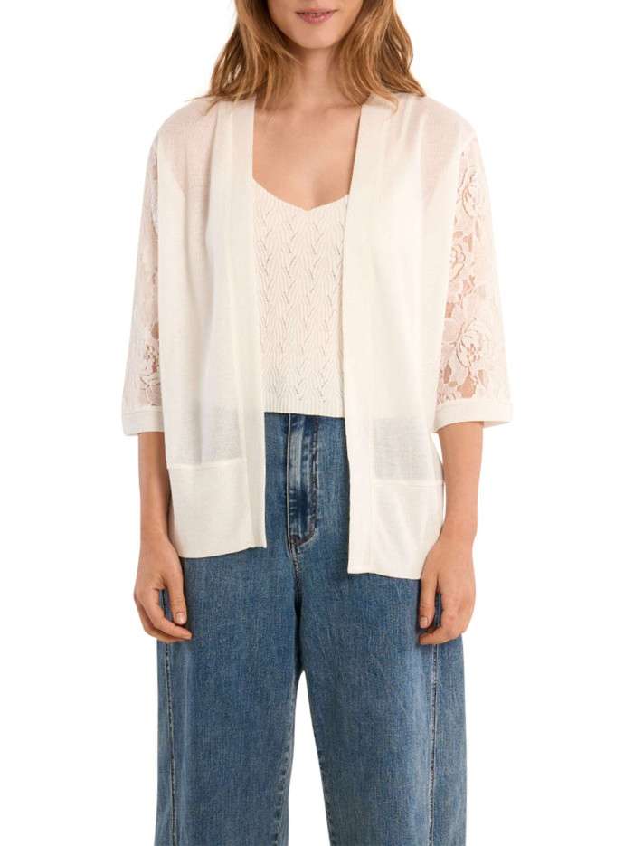 Gilet blanc uni pourvu...