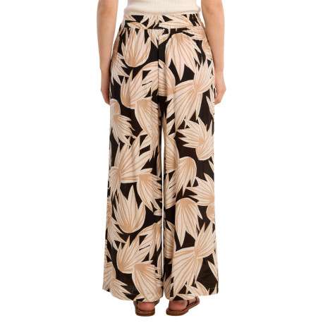 Pantalon noir à motifs pourvu d'une coupe large et d'une taille haute - Image 2