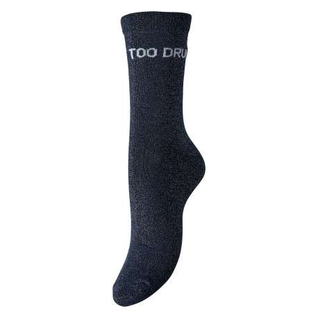 Chaussettes hautes marine à imprimé pourvues de fils lurex