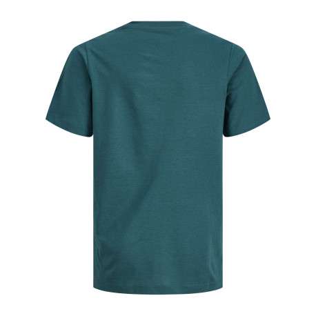 T-shirt en coton pétrole uni pourvu d'un imprimé pastèque et d'un col rond - Image 2