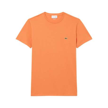 T-shirt en coton peche uni pourvu du logo brodé et d'un col rond