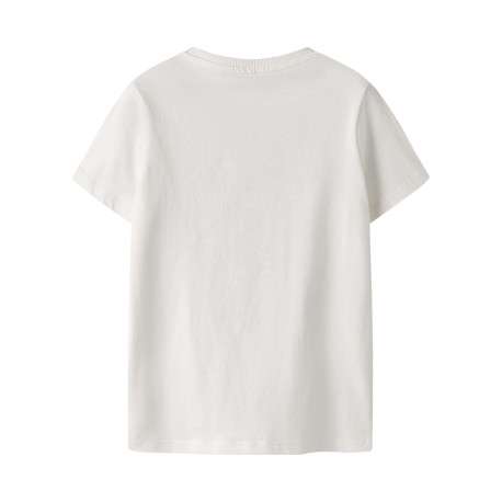 T-shirt en coton biologique blanc uni pourvu d'un imprimé tête de mort - Image 2