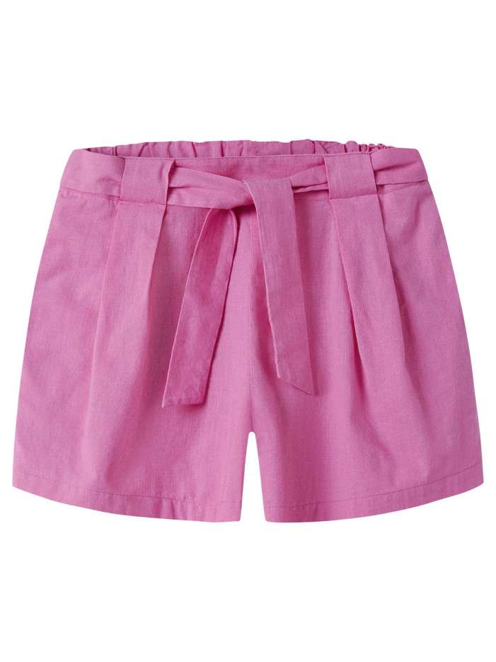 Short en lin et coton rose...