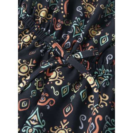 Combishort marine à motifs pourvu d'un col bardot élastiqué - Image 3