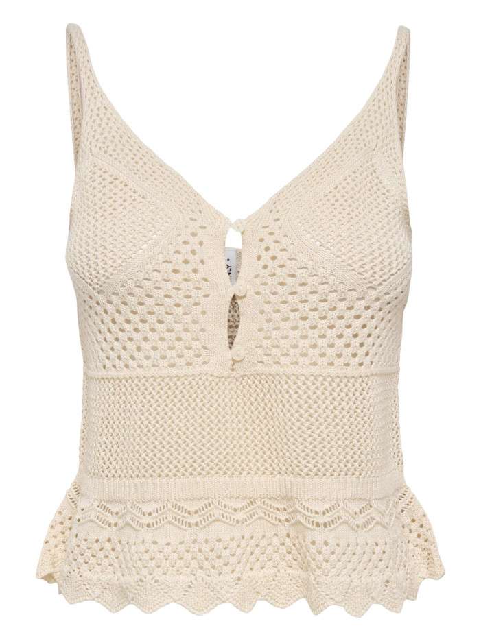 Top beige uni sans manche...
