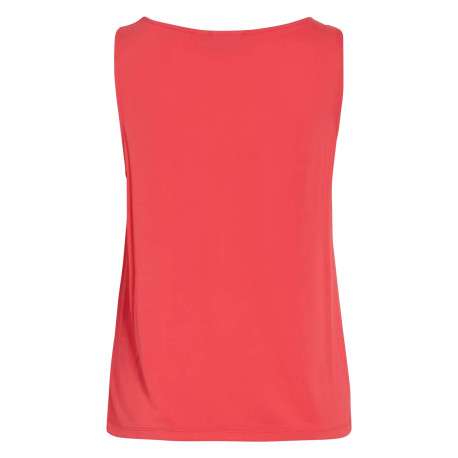 Débardeur rouge uni avec une coupe droite et un col bénitier - Image 2
