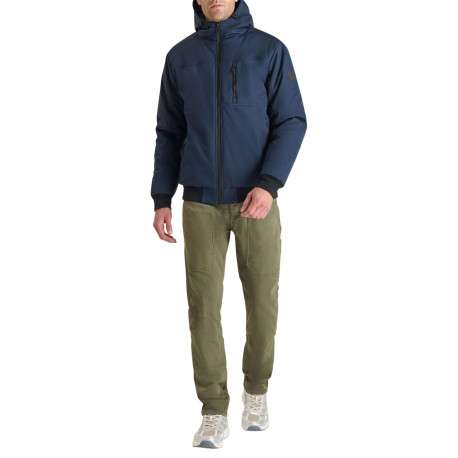 Blouson marine uni avec une coupe droite et un col à capuche - Image 2