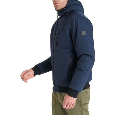Blouson marine uni avec une coupe droite et un col à capuche - Image 4