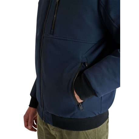 Blouson marine uni avec une coupe droite et un col à capuche - Image 5