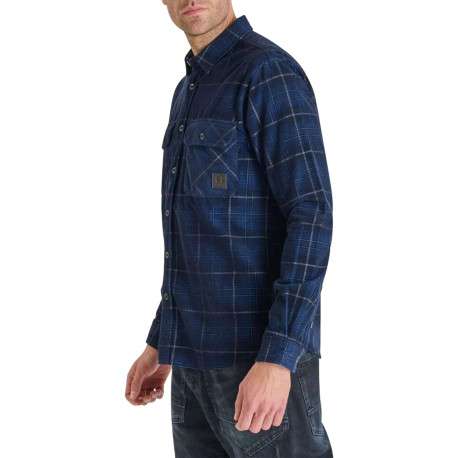 Chemise en coton marine imprimée avec un col français et une coupe droite - Image 4