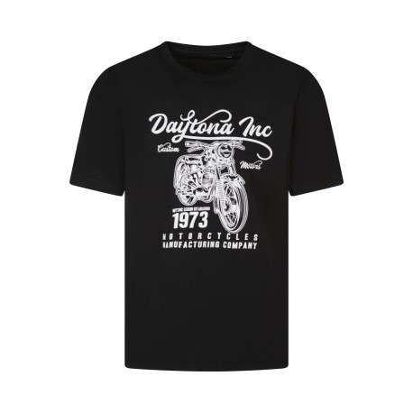T-shirt Sherbrooke en coton noir à coupe droite pourvu d'un col rond