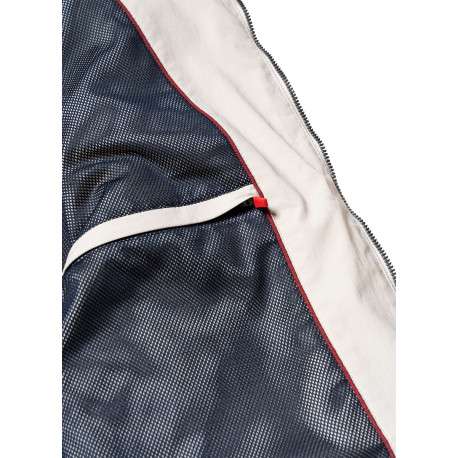 Blouson beige uni pourvu d'une coupe droite et d'un col montant - Image 7