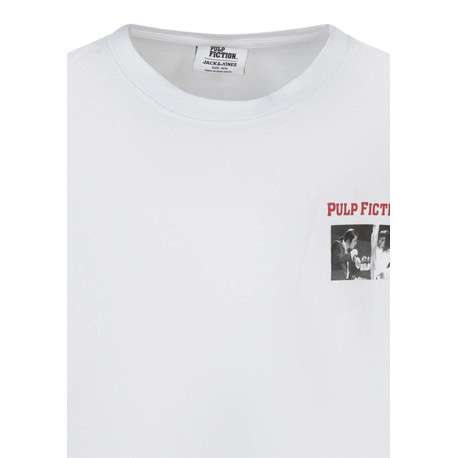 T-shirt en coton blanc imprimé avec une coupe droite et un col rond - Image 3