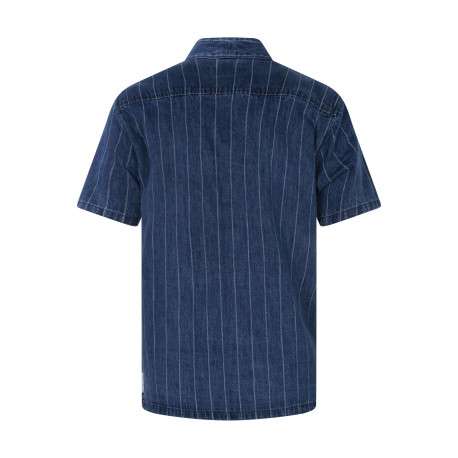 Surchemise à rayures en coton bleue unie avec une coupe droite - Image 2